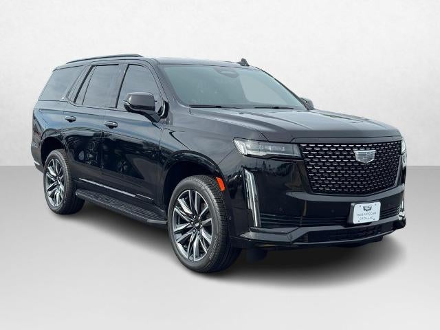 2022 Cadillac Escalade Premium Luxury in Black Raven — front three-quarter view