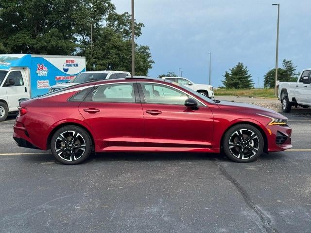 2022 Kia K5 GT-Line in Red — front three-quarter view